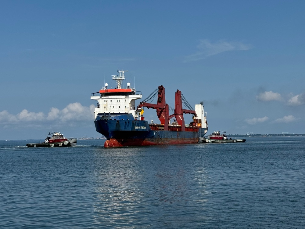 Cargo Ship Ocean Freedom Arrives Naval Station Norfolk in Time for Annual Re-Supply Mission