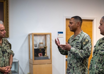 Acting Chief of Naval Operations Adm. Jim Kilby and Fleet Master Chief Johannes Gonzalez visit Naval Chaplaincy School