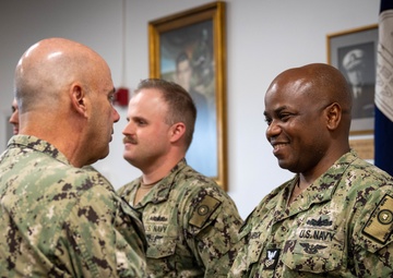 Acting Chief of Naval Operations Adm. Jim Kilby and Fleet Master Chief Johannes Gonzalez visit Naval Chaplaincy School