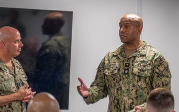 Acting Chief of Naval Operations Adm. Jim Kilby and Fleet Master Chief Johannes Gonzalez visit Naval Chaplaincy School
