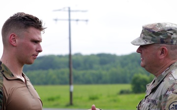 Spc. Jaden Hughes takes on the Medal of Honor Run for the Army National Guard's 2025 Best Warrior Competition