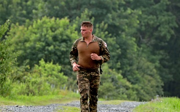 Spc. Jaden Hughes takes on the Medal of Honor Run for the Army National Guard's 2025 Best Warrior Competition