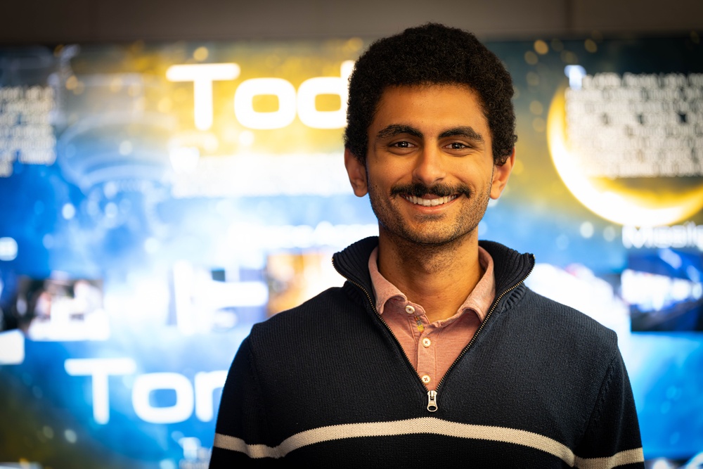 Intern Veer Nayyar Poses for Photo at Edwards Air Force Base