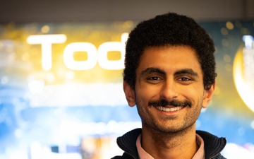 Intern Veer Nayyar Poses for Photo at Edwards Air Force Base