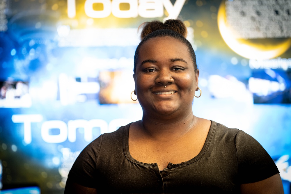 Intern Jayda Parsons Poses for Photo at Edwards Air Force Base