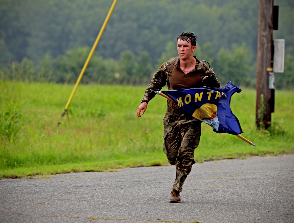 Competitors in the Army National Guard's 2025 National Best Warrior Competition take on the Medal of Honor Run