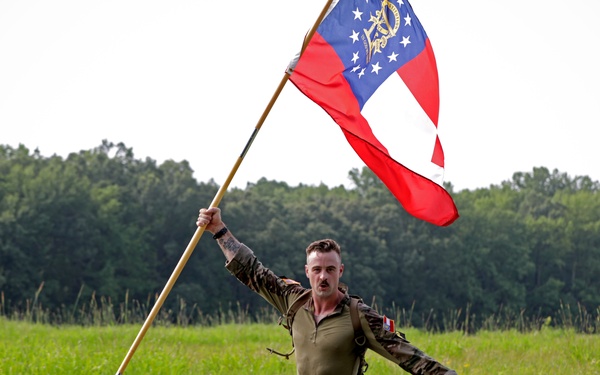 Competitors in the Army National Guard's 2025 National Best Warrior Competition take on the Medal of Honor Run