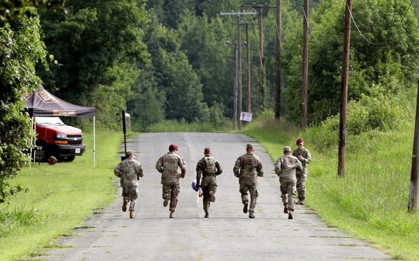 Competitors in the Army National Guard's 2025 National Best Warrior Competition take on the Medal of Honor Run