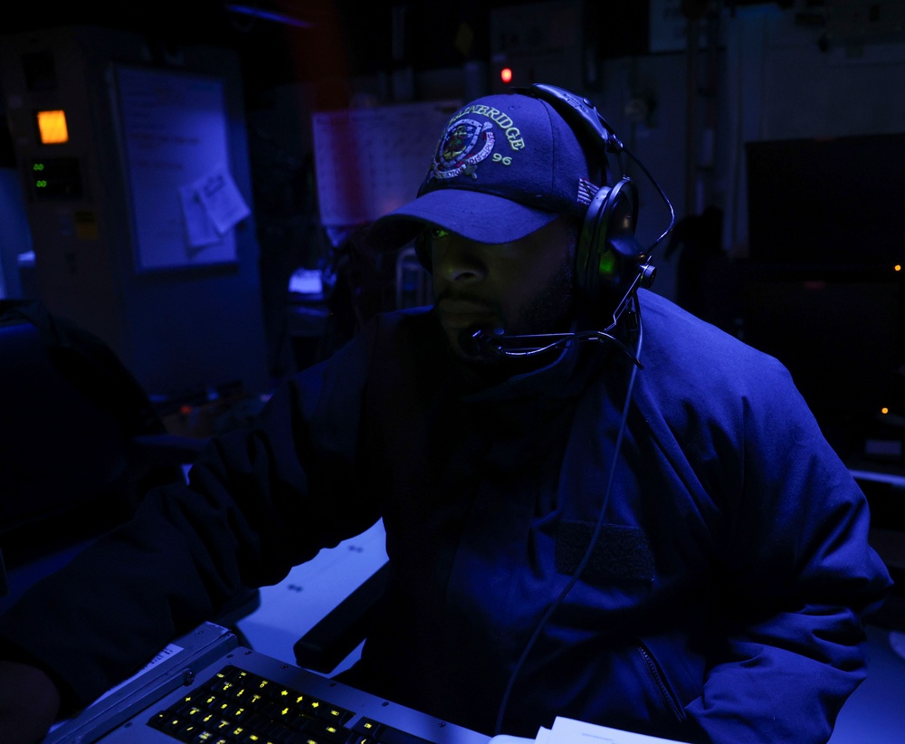 USS Bainbridge (DDG 96) Sailor Stands Watch