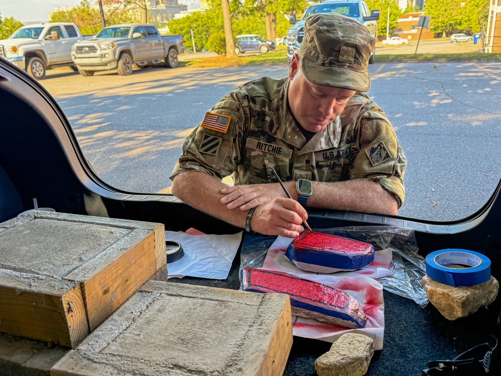 Soldier creates hand-painted mementos for fellow Hurricane Helene relief team members