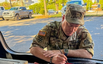 Soldier creates hand-painted mementos for fellow Hurricane Helene relief team members
