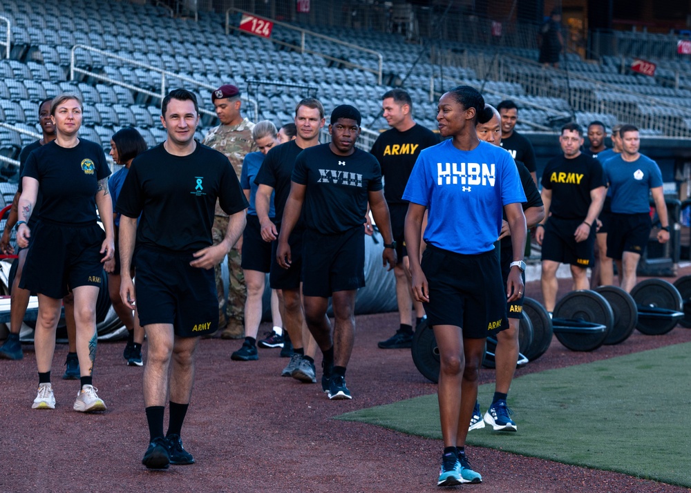 XVIII Airborne Corps PT at Segra Stadium