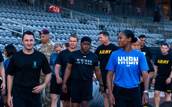 XVIII Airborne Corps PT at Segra Stadium