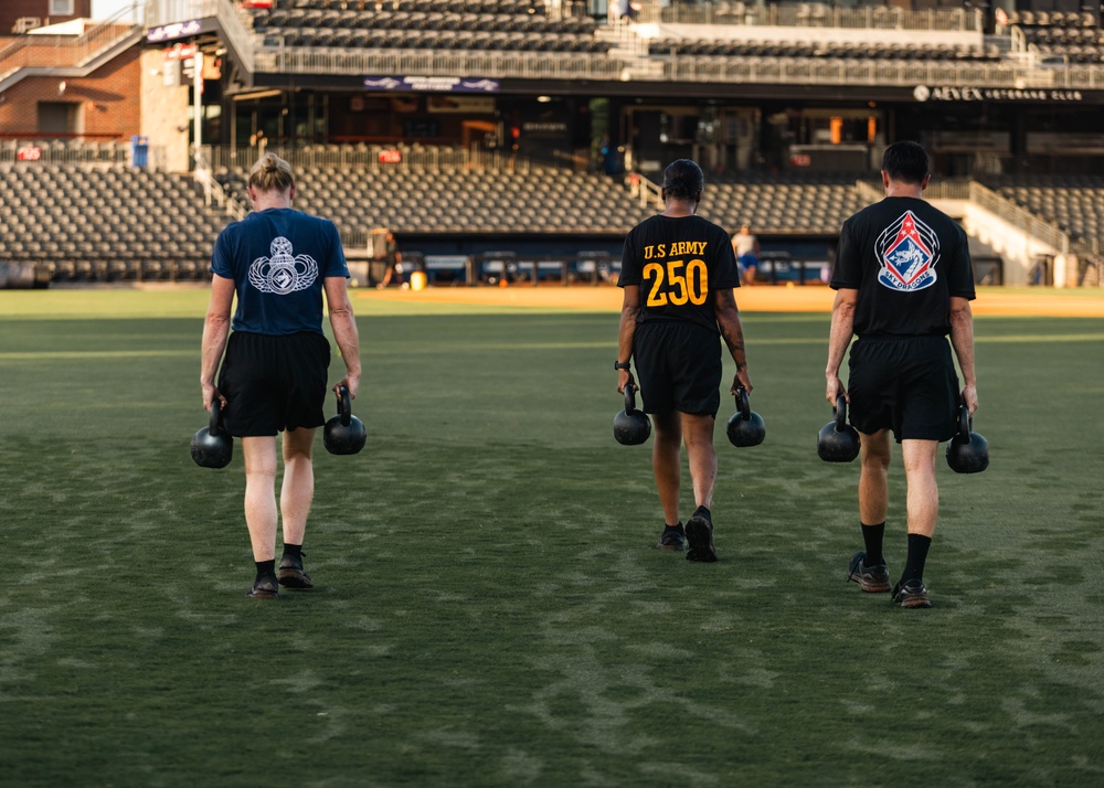 XVIII Airborne Corps PT at Segra Stadium