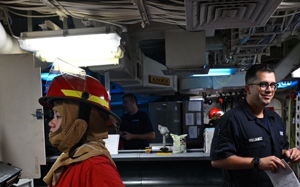 Coast Guard Cutter Stratton crewmembers conduct training at sea