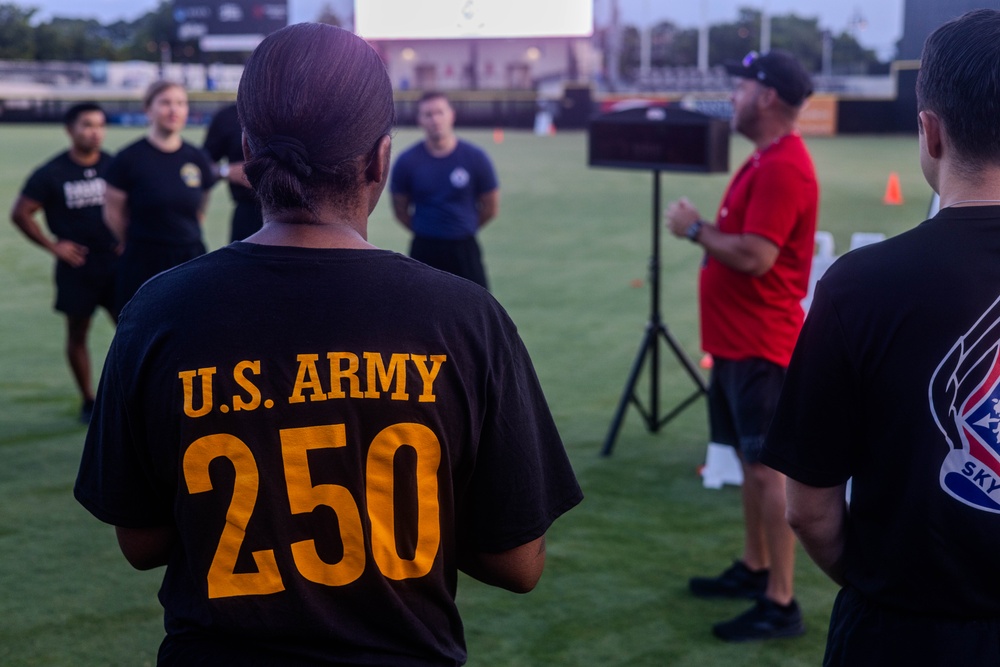 XVIII Airborne Corps Physical Training at Segra Stadium