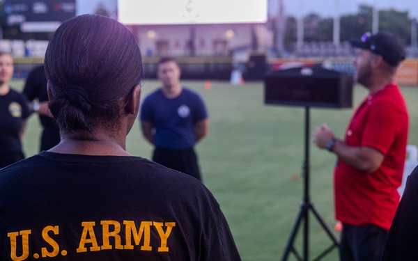 XVIII Airborne Corps Physical Training at Segra Stadium