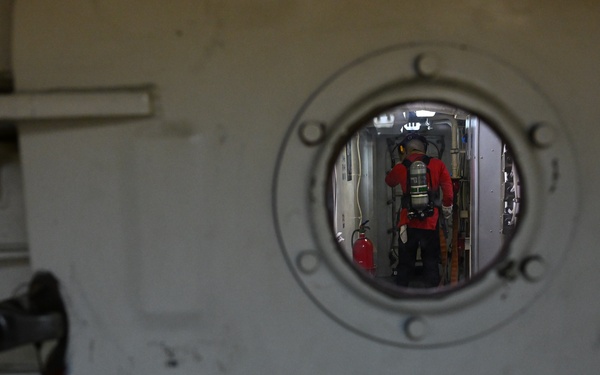 Coast Guard Cutter Stratton crewmembers conduct training at sea
