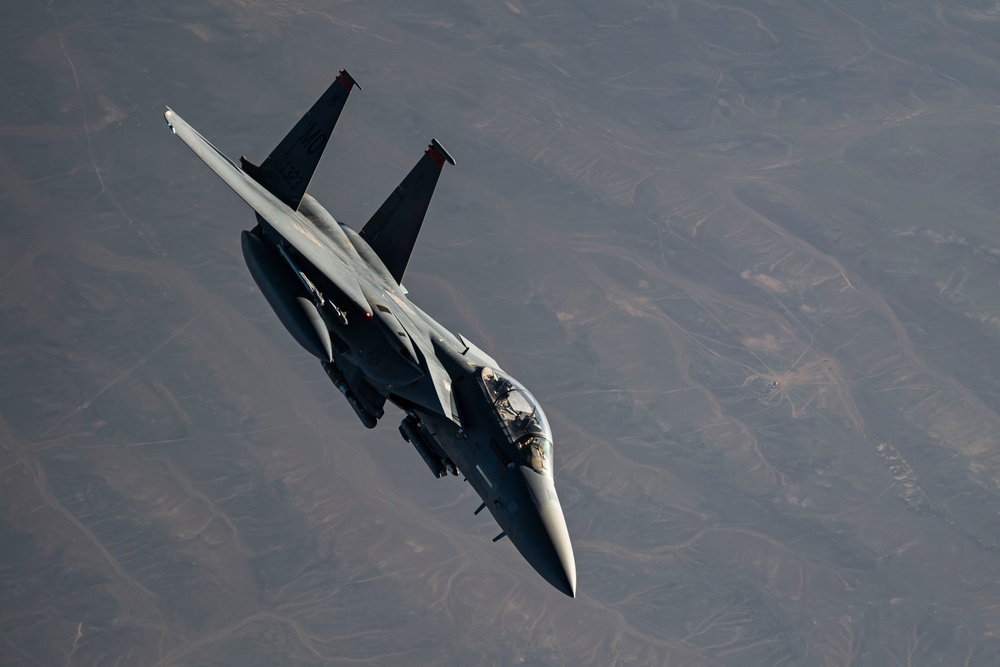 Strike Eagles patrol the skies over the USCENTCOM AOR