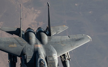 Strike Eagles patrol the skies over the USCENTCOM AOR