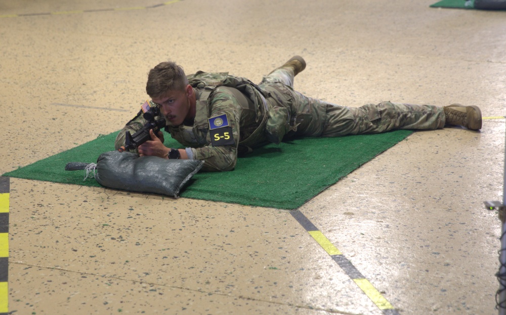 Spc. Alexander Thomson participates in the Indoor Obstacle Course - 2025 National Best Warrior