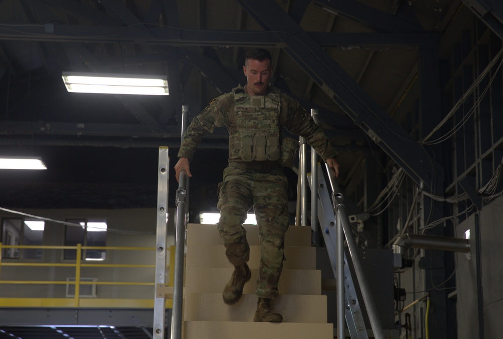 Sgt. Matthew Lee participates in the Indoor Obstacle Course - 2025 National Best Warrior