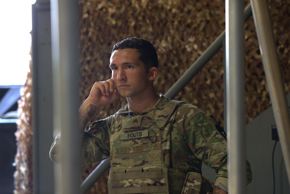 Sgt. Michael Fouts prepares for Indoor Obstacle Course - 2025 National Best Warrior