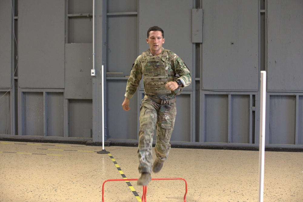 Sgt. Michael Fouts participates in the Indoor Obstacle Course - 2025 National Best Warrior