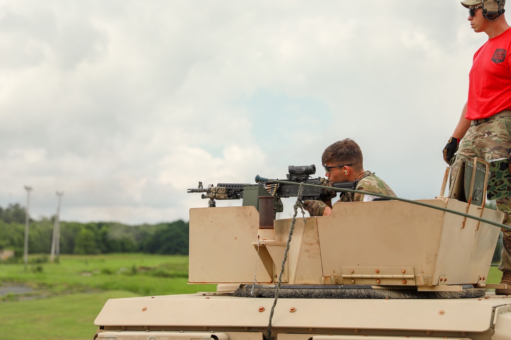 Spc. Adam Andrews conducts Mounted Gunnery - 2025 National Best Warrior