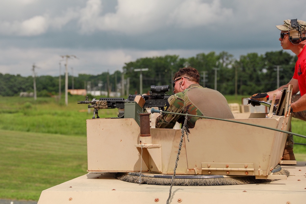Spc. Logan Rutledge conducts Mounted Gunnery - 2025 National Best Warrior