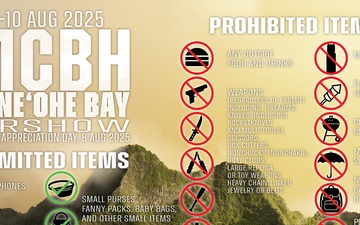 MCBH Air Show Permitted and Prohibited Items Graphic