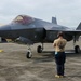 Cope Thunder 25-2: USAF crew chief marshals an F-35A Lightning II for departure