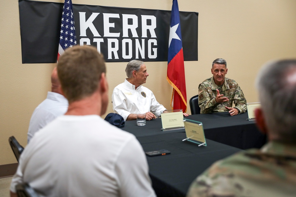 Nordhaus, Raines, visit Guardsmen on duty supporting Texas flood response