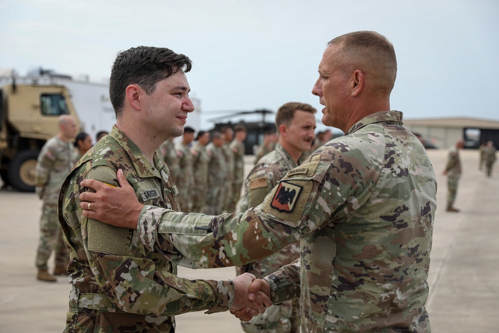 Nordhaus, Raines, visit Guardsmen on duty supporting Texas flood response