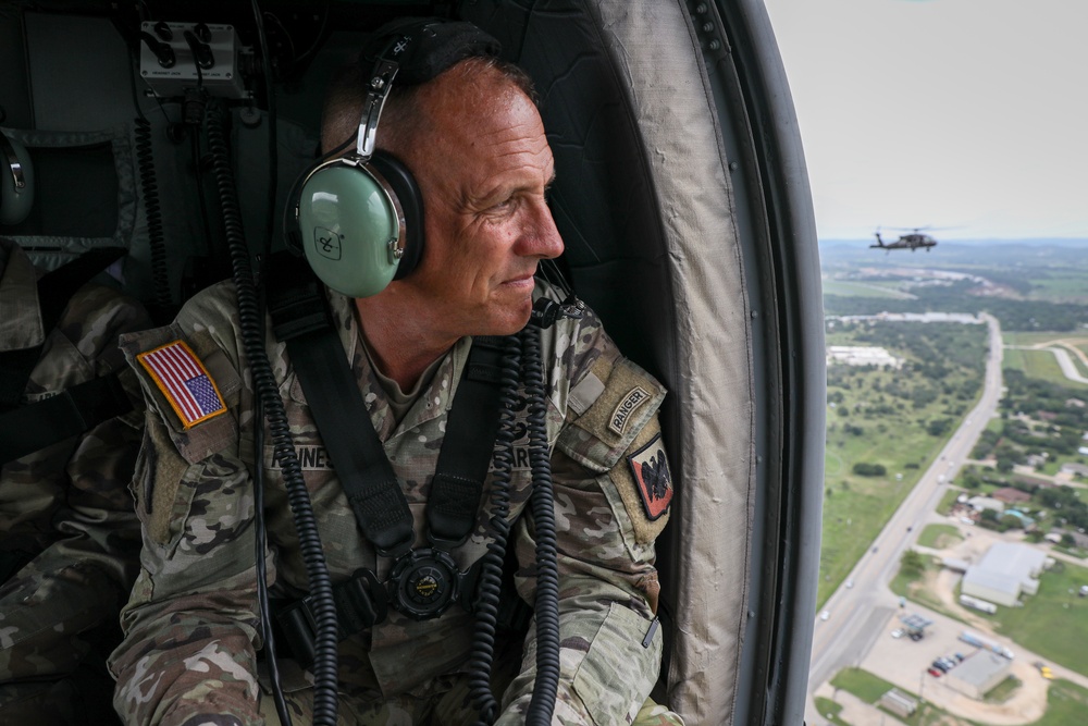 Nordhaus, Raines, visit Guardsmen on duty supporting Texas flood response