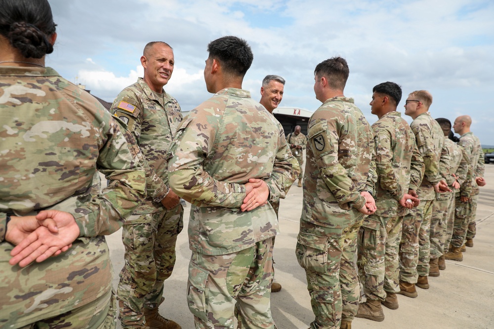 Nordhaus, Raines, visit Guardsmen on duty supporting Texas flood response