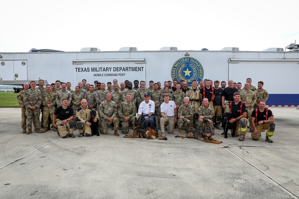 Nordhaus, Raines, visit Guardsmen on duty supporting Texas flood response