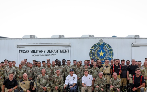 Nordhaus, Raines, visit Guardsmen on duty supporting Texas flood response