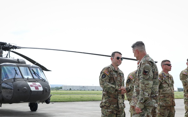 Nordhaus, Raines, visit Guardsmen on duty supporting Texas flood response