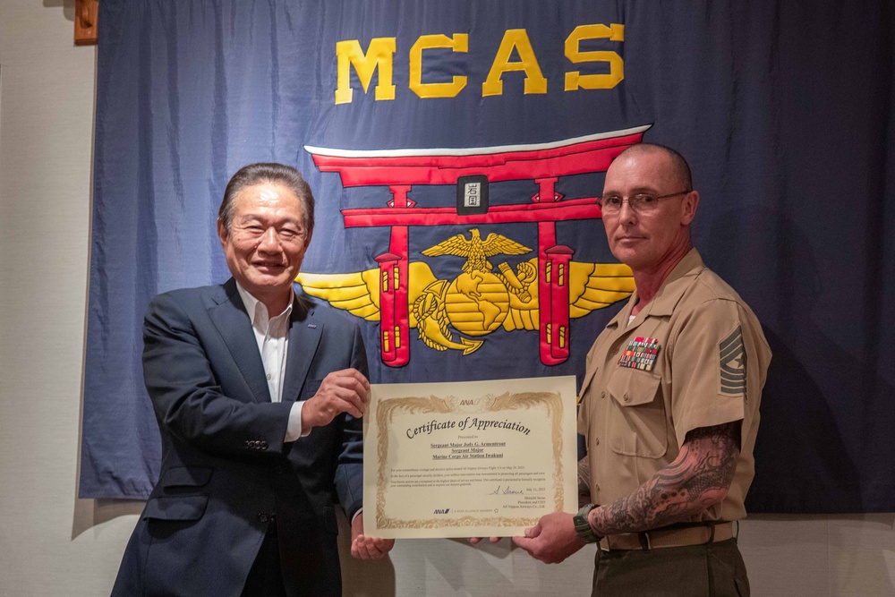 ANA Meeting with Sgt. Major Armentrout at MCAS Iwakuni