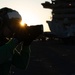 George Washington Conducts Flight Operations at Sunset