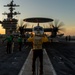 George Washington Conducts Flight Operations at Sunset