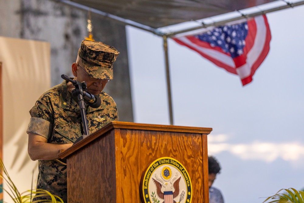 United in Service: Koa Moana Marines Participate in Color Guard for Independence Day in Palau