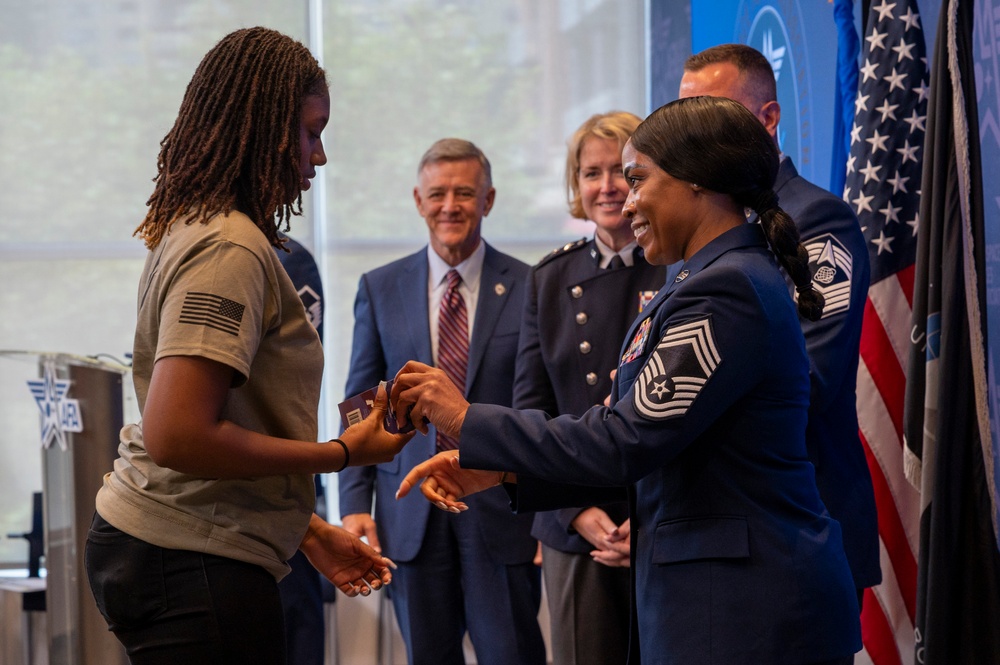 Air Force Band, Honor Guard support enlistment ceremony