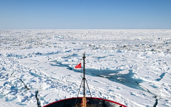 U.S. Coast Guard Cutter Healy arrives in the Arctic to conduct operational ice testing