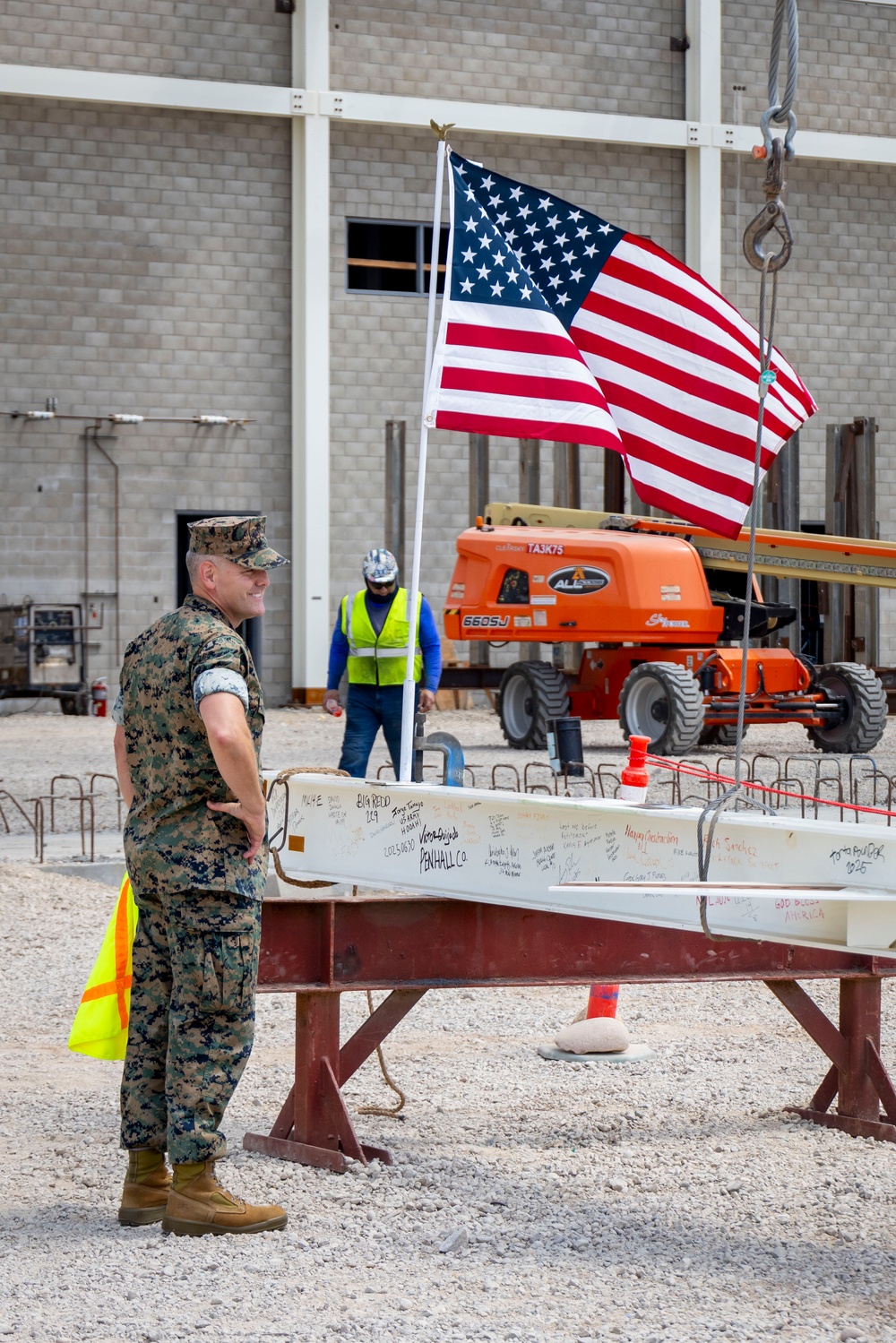MCAS Miramar and Harper Construction participate in a Topping Out Ceremony