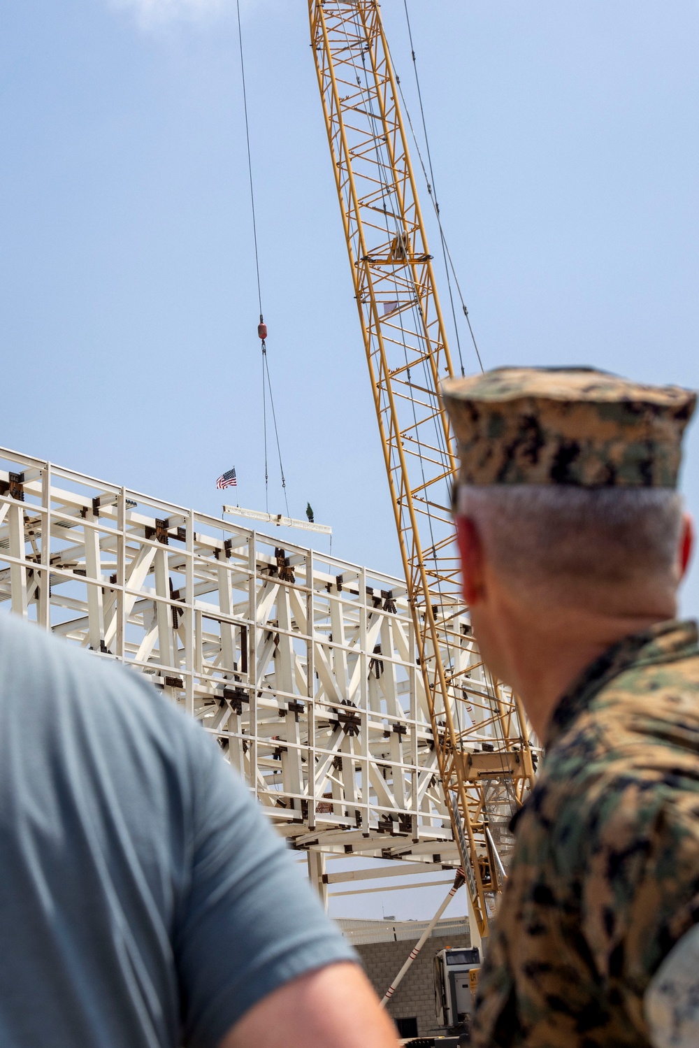 MCAS Miramar and Harper Construction participate in a Topping Out Ceremony