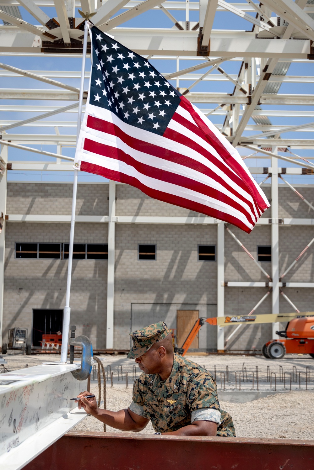 MCAS Miramar and Harper Construction participate in a Topping Out Ceremony