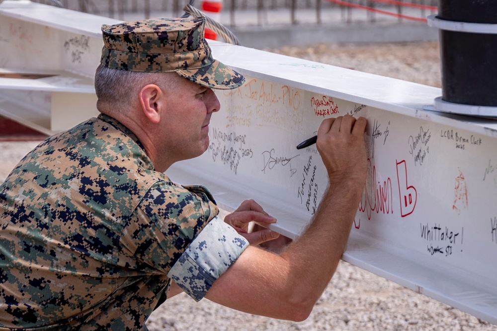 MCAS Miramar and Harper Construction participate in a Topping Out Ceremony