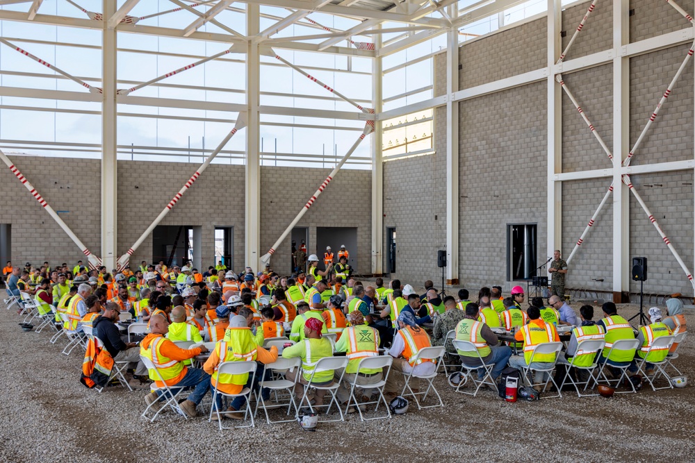 MCAS Miramar and Harper Construction participate in a Topping Out Ceremony